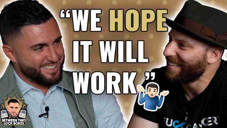 Thumbnail showing two men smiling at each other with the bold caption “WE HOPE IT WILL WORK” spanning the center of the image, on a gold bokeh background.