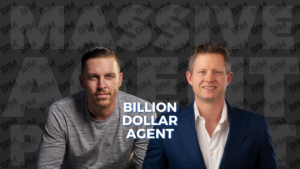 Promo image showing two men—one in a gray shirt, one in a navy suit—with the title 'BILLION DOLLAR AGENT' overlaid.
