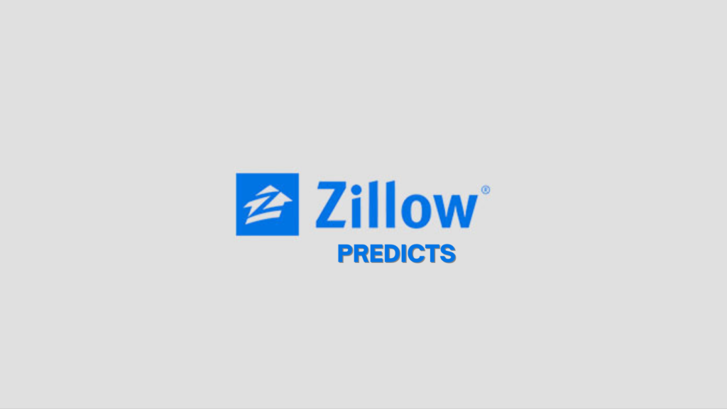 Zillow logo with a blue square icon and the word Zillow, followed by bold blue 'PREDICTS' text beneath.