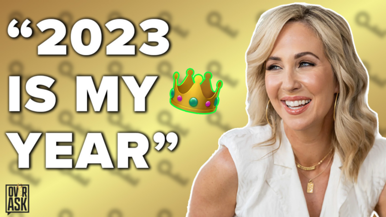 Thumbnail: smiling blonde woman on the right with bold text '2023 IS MY YEAR' and a crown emoji on a yellow background.