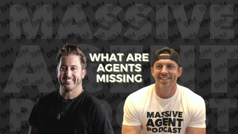 Podcast cover: two smiling men in front of a dark branded backdrop with the title 'What Are Agents Missing'.
