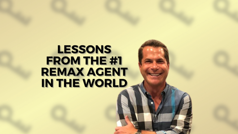 Banner with a smiling man on the right and bold headline: 'LESSONS FROM THE #1 REMAX AGENT IN THE WORLD' (informational promotional graphic).