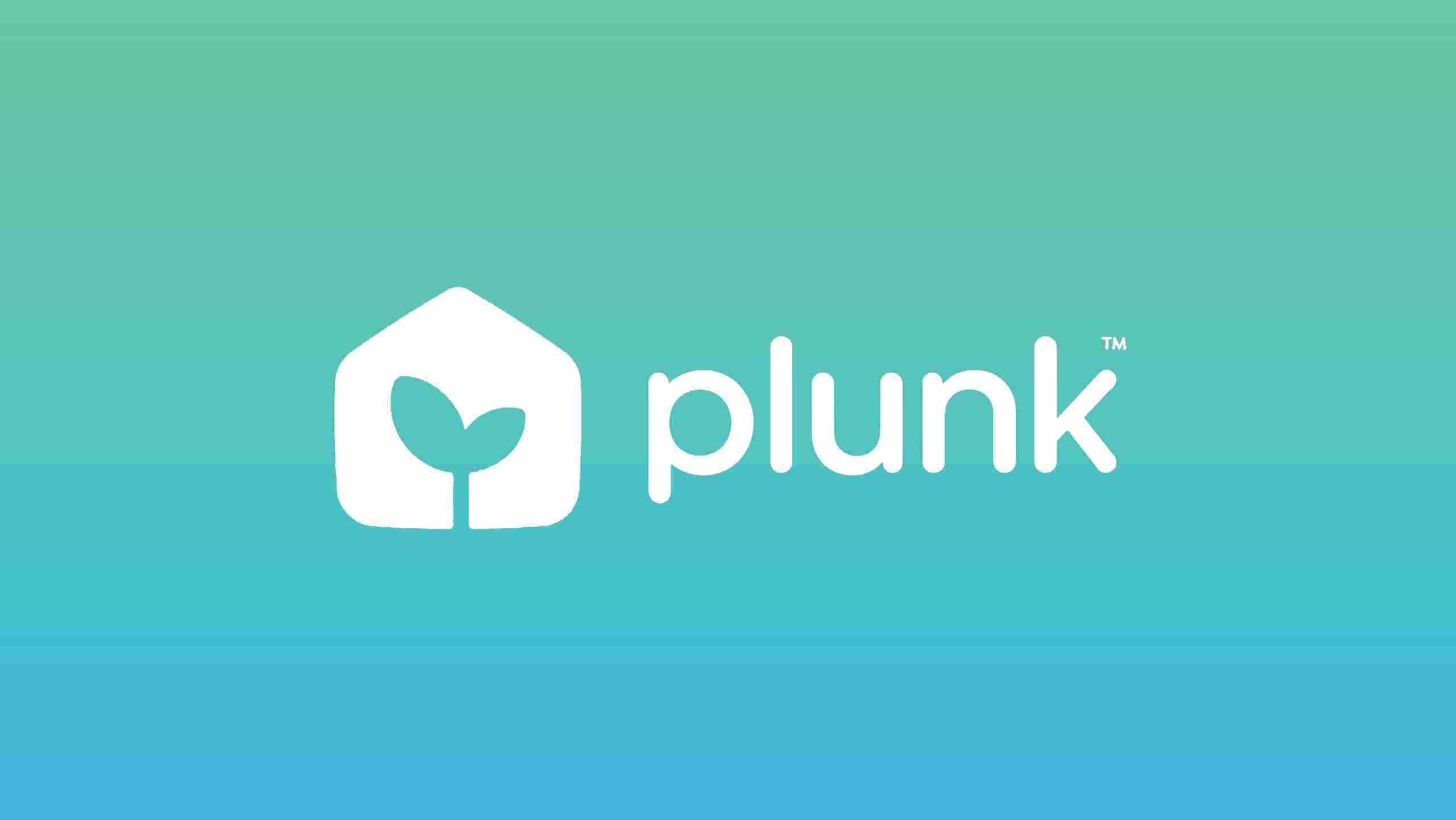 Blink logo: white icon with a leaf inside a rounded house-like shape, followed by the word 'blink' on teal striped background.