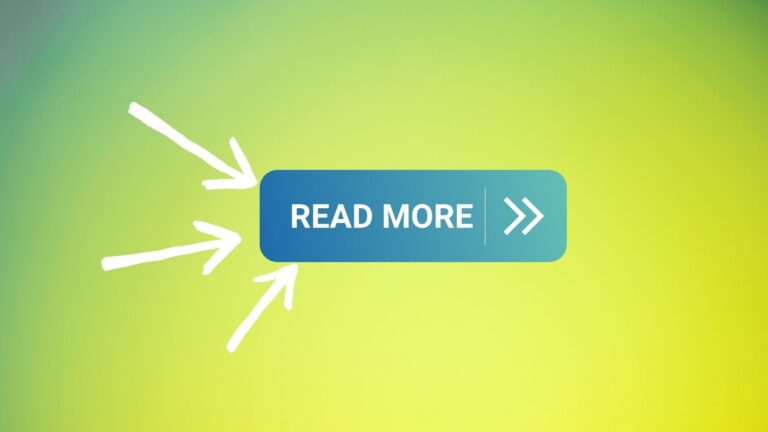 Blue rounded CTA button reading 'READ MORE' with double chevrons, on a lime gradient background.