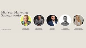 Mid-Year Marketing Strategy Session banner showing five speakers with circular headshots and social handles.