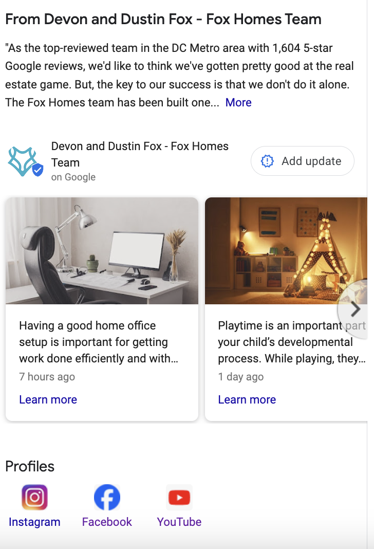 Google My Business Add Update