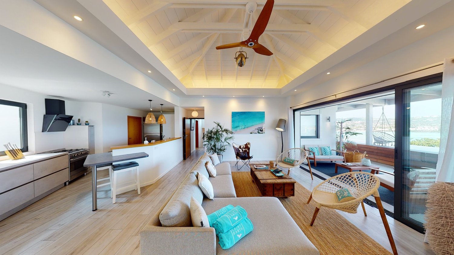 Villa-YOLO-kitchen-living-area-with-terrace-and-ocean-view