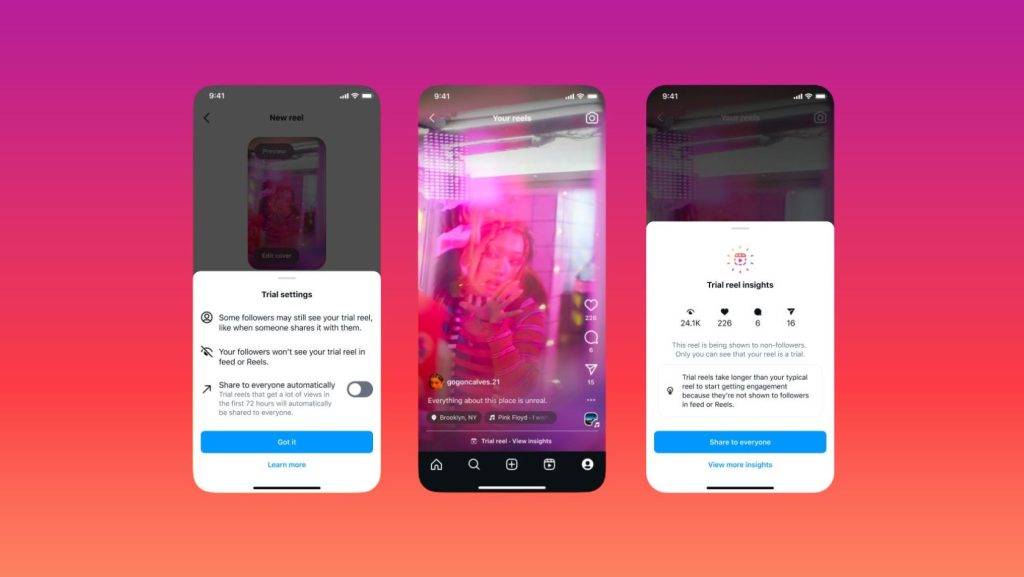 Instagram New Feature Roll-Out on Trial Reels