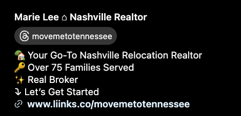Marie Lee IG bio