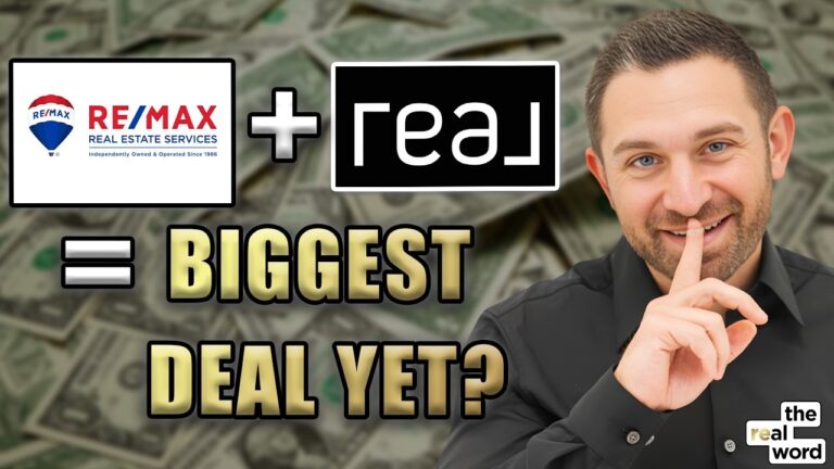 Video thumbnail: RE/MAX Real Estate logo, the real word logo, cash background, man shushing, 'BIGGEST DEAL YET?'