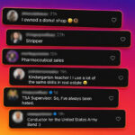 500+ Roads to Real Estate Agents Reveal the Jobs They Had Before Going All In - BAM - BAM Stacked social media comment cards on a pink‑orange gradient background, each showing a user avatar and short text like 'I owned a donut shop' and others.