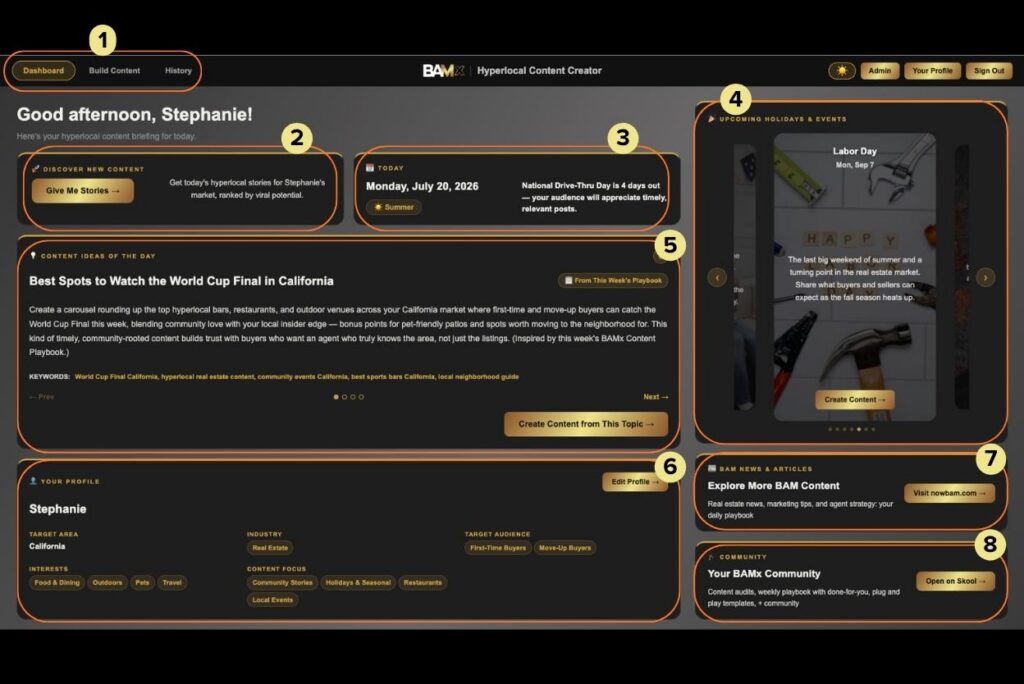 Hyperlocal-AI-interface-Stephanie - BAM Hyperlocal-content-AI-screenshot